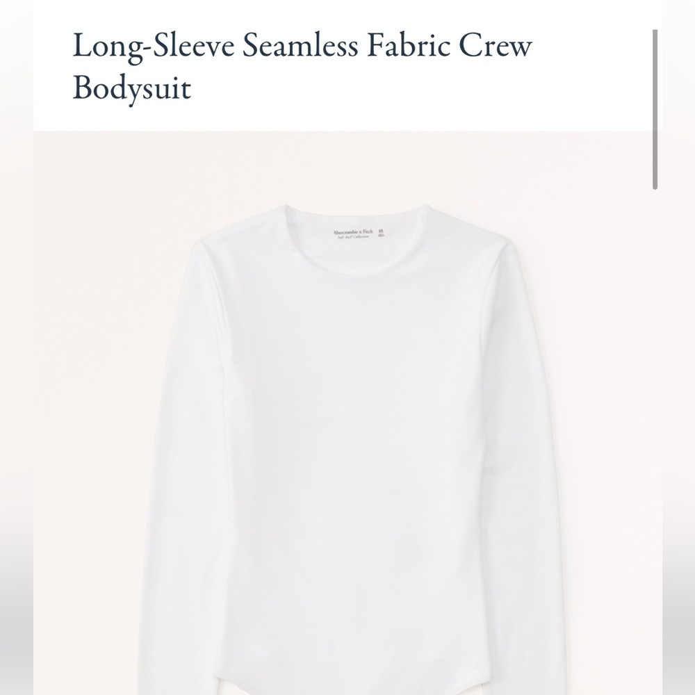 Abercrombie Long Sleeve Seamless Fabric Crew Bodysuit in White